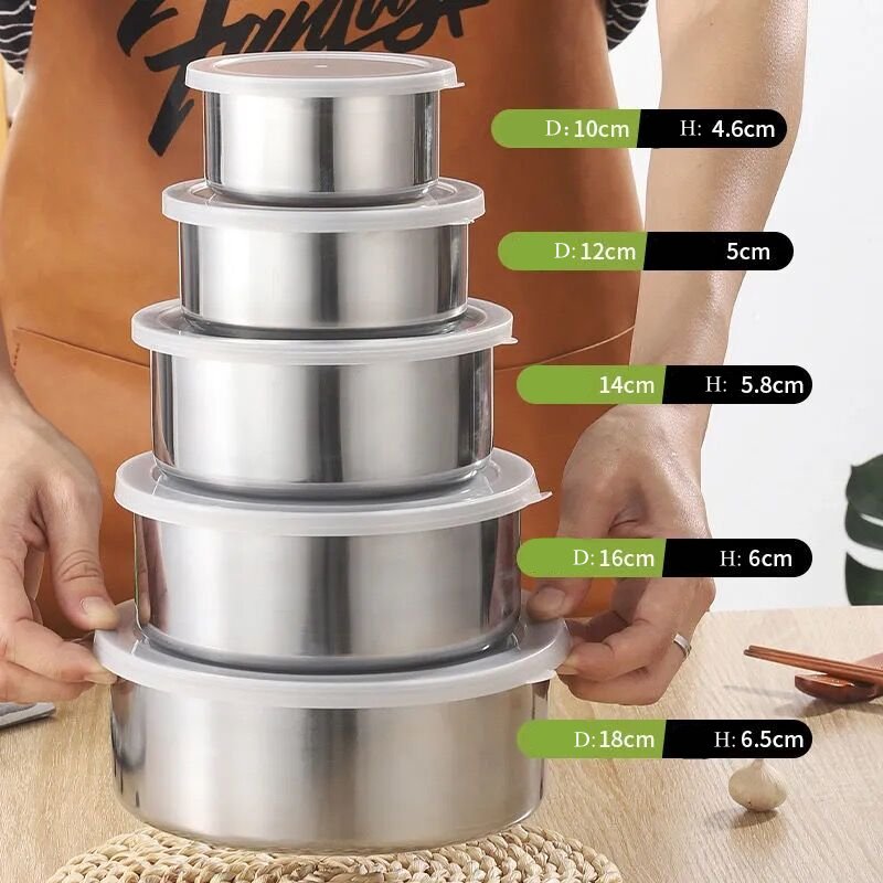 أوعية تخزين طعام xmuijiio من الستانلس ستيل أوعية تخزين طعام xmuijiio من الستانلس ستيل