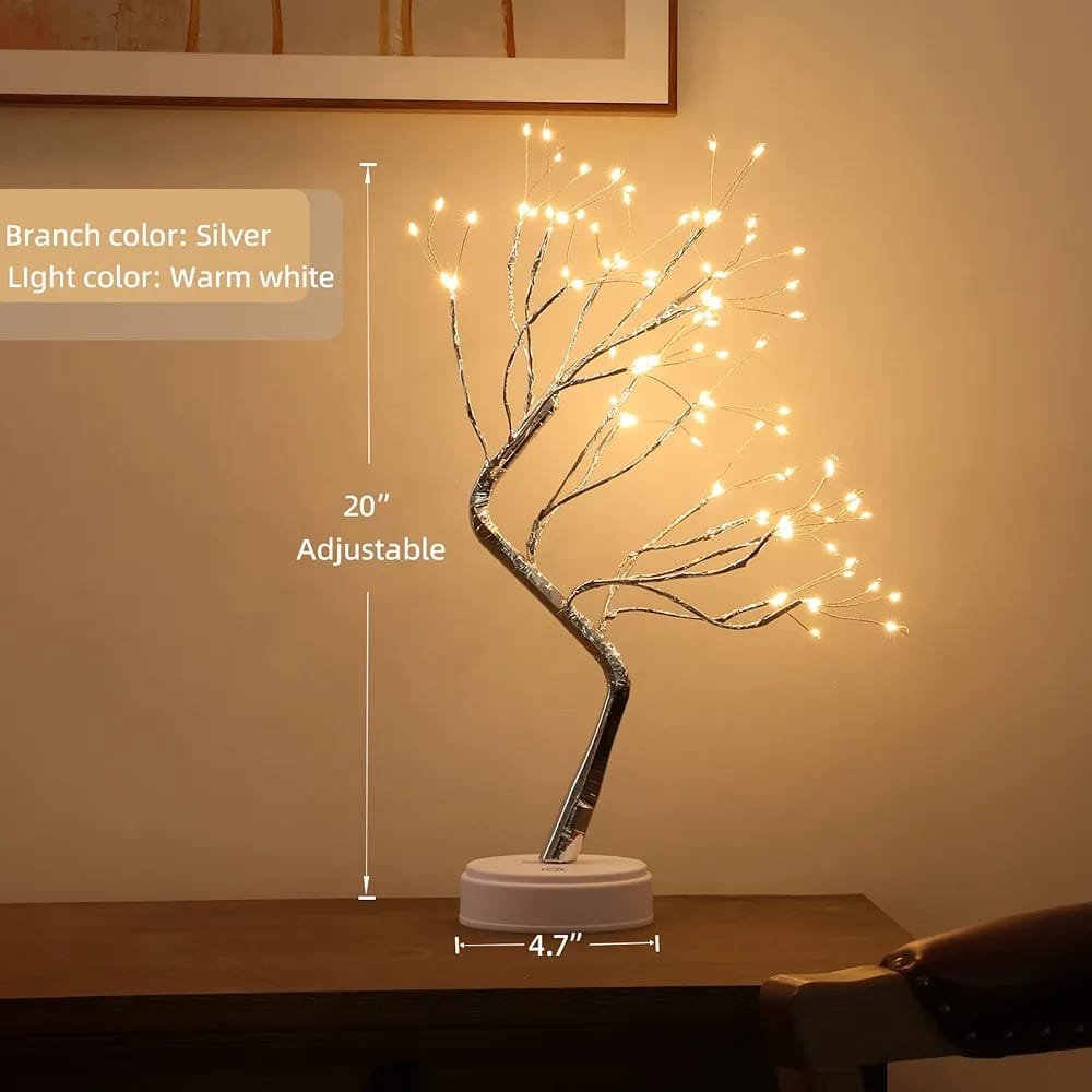 مصباح شجرة بونساي بإضاءة LED المتلألئة